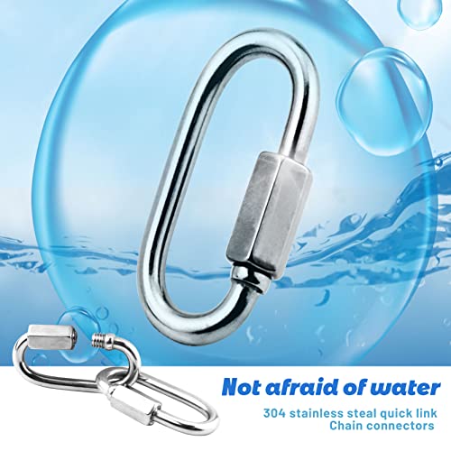 YETOOME 10 Pack 304 Stainless Steel M3.5 Chain Link, 1/8 Inch D Shape Locking Quick Chain Repair Links Pets Keychain for Outdoor Traveling Equipment - Image 5