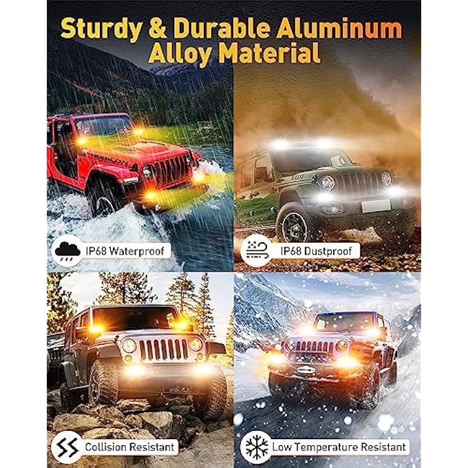 NAOEVO 6In Led Light Bar 50W 2300Lm Lens Spot Lights Led Fog Lights  Led Offroad Lights For TrucksCarsJeepBoat 2 Pcs WhiteAmberWhiteAmber - Image 5