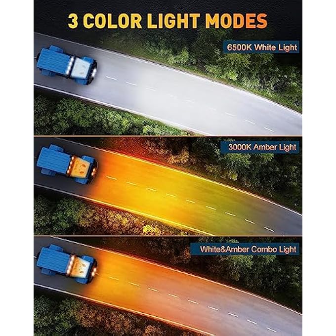 NAOEVO 6In Led Light Bar 50W 2300Lm Lens Spot Lights Led Fog Lights  Led Offroad Lights For TrucksCarsJeepBoat 2 Pcs WhiteAmberWhiteAmber - Image 2