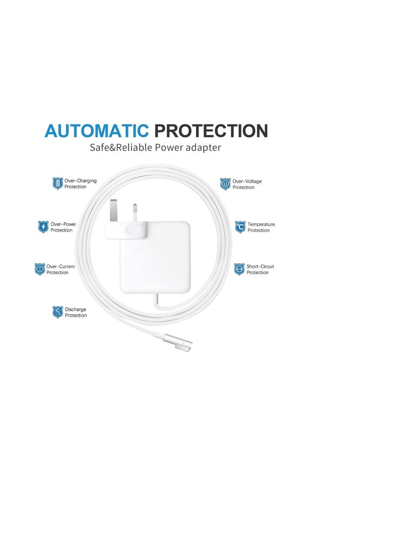 Terabyte 45W MacBook Pro Charger, Replacement L-Tip Power Adapter Laptop Charger Compatible With MacBook Air/Pro 13” & 2009/2010/2011-Mid/2012 Models A1244/A1269/A1270/1466 - White (45W ~ L) - Image 3