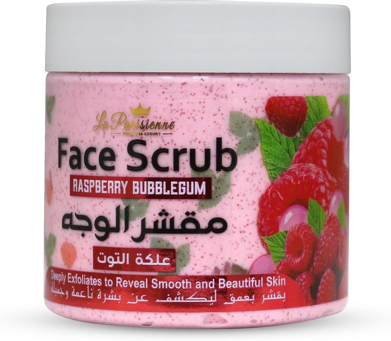 ECOLYTE+ La Parisienne Raspberry Bubblegum Face Scrub - 500 ml Exfoliating Scrub for Smooth and Glowing Skin - Image 1