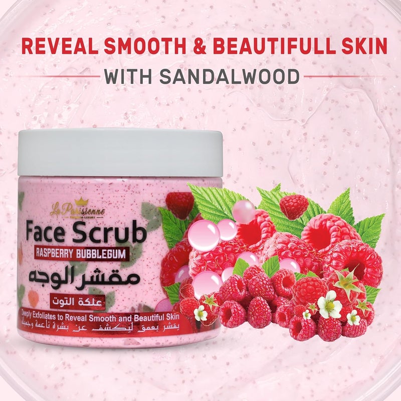 ECOLYTE+ La Parisienne Raspberry Bubblegum Face Scrub - 500 ml Exfoliating Scrub for Smooth and Glowing Skin - Image 4
