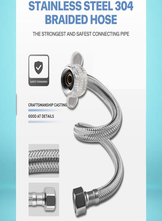 MLD Stainless Steel Connection Pipe For Hot And Cold With turbo Brass Angle Valve for Sink, Faucet, Toilet, Washbasin & Water Heater, Geyser GCP824 (18 inch) (Pipe With Valve) (combo) CPSSAV3317 - Image 4