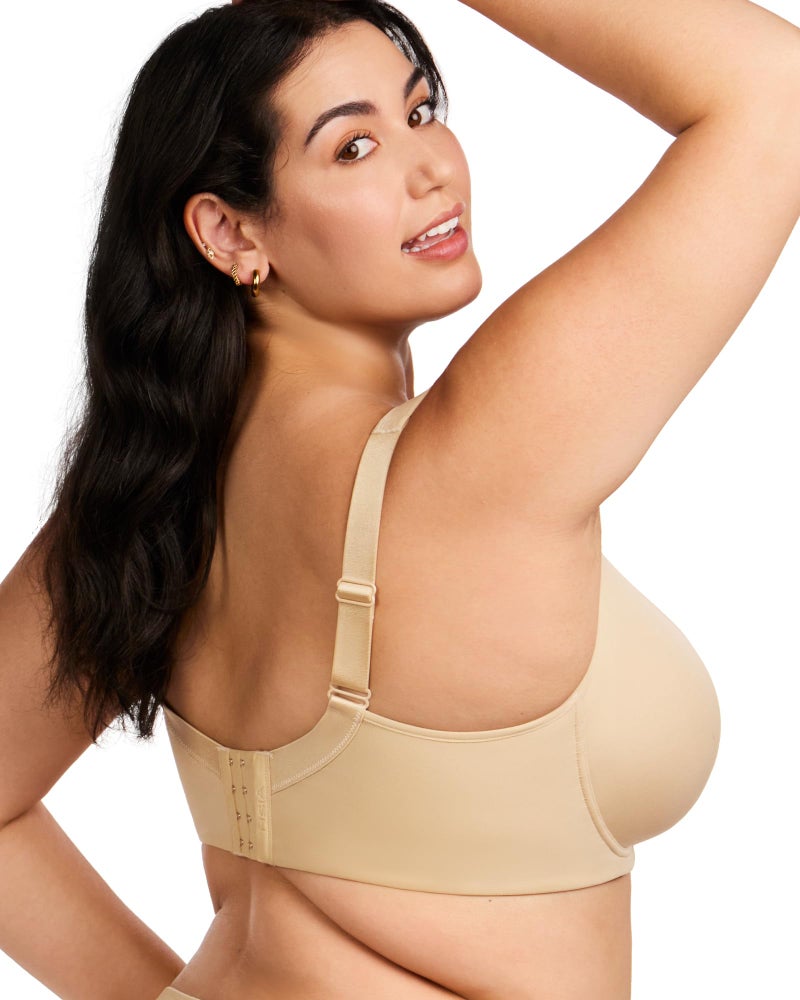 HSIA Bras for Women Minimizer Full Coverage, Plus Size T Shirt Unlined Underwire Smooth Bra, Seamless Cups Joan Ultimate Soft Beige - Image 5