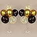 Ainiv 2 Set Table Balloon Stand Kit with Lights Light Up Balloon Holder Include 16 Black Gold Latex Confetti Balloons Graduation Party Decorations for Birthday Weddings Anniversary Christmas - Image 2