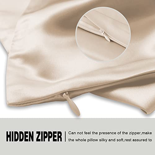 Suatien Silk Pillowcase for Hair and Skin,Soft,Breathable and Sliky 100% Queen Silk Pillow Case Set of 2,Both Sides Natural Mulberry Silk Pillowcases with Hidden Zipper(Queen Size 20"X 30",2pcs) - Image 4