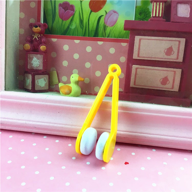 Generic Multi-Function Portable Glasses Wipe with Brush Yellow 