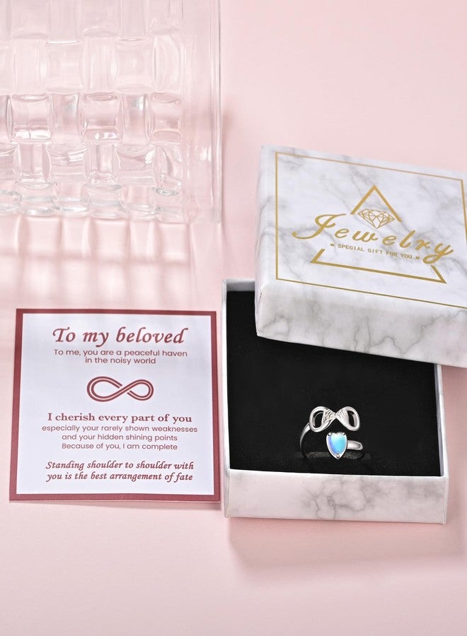 ACJNA Pinky Promise Rings-925 Sterling Silver Infinity Heart Adjustable Couples Rings for Valentines Day Jewelry Gifts - Image 5