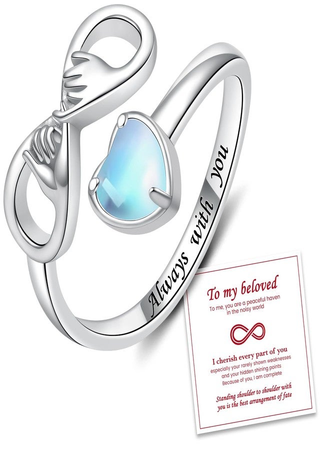 ACJNA Pinky Promise Rings-925 Sterling Silver Infinity Heart Adjustable Couples Rings for Valentines Day Jewelry Gifts - Image 1