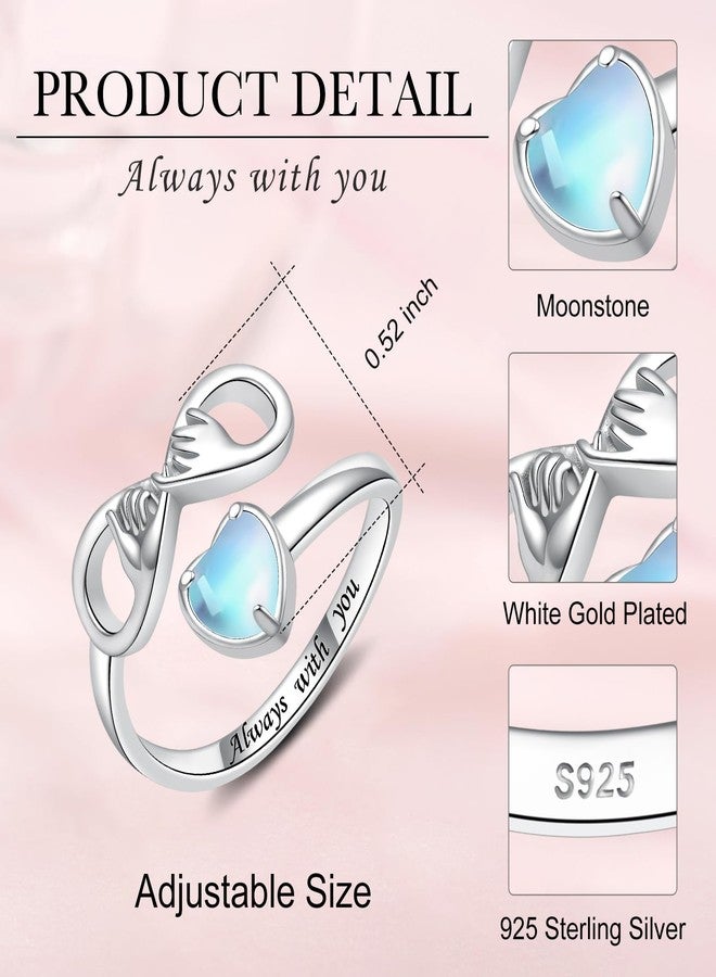 ACJNA Pinky Promise Rings-925 Sterling Silver Infinity Heart Adjustable Couples Rings for Valentines Day Jewelry Gifts - Image 4