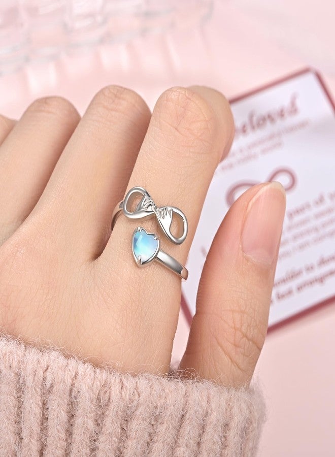 ACJNA Pinky Promise Rings-925 Sterling Silver Infinity Heart Adjustable Couples Rings for Valentines Day Jewelry Gifts - Image 3