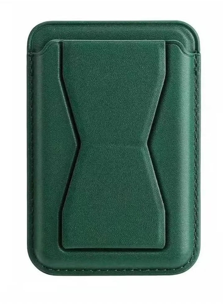 ELTRAZONE Mag Safe Leather Card Holder with Bracket Clip Stand | Magnetic Wallet Phone Grip for iPhone | Multi-Functional Slim PU Leather Pouch | Strong Magnetic Attachment | Convenient Kickstand Design for Hands-Free Use | Ultra-Thin Magnetic Card Sleeve - Image 1