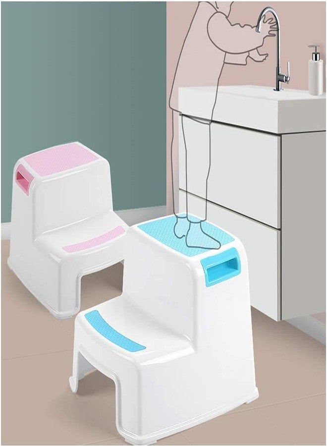 Mokshith 2 Step Stool Sturdy Plastic Step Stool for Kids Sink Use & Toilet Training, Anti-Slip Sturdy Toddler Step Stool for Bathroom Sink, Toilet Potty Training, Bathroom,Kitchen - Image 1