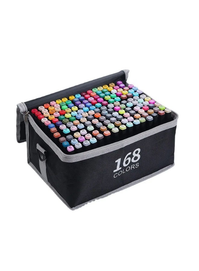 Touch 168 Pcs Colors Art Sketch Drawing Twin Marker Painting Pens Portable Color with Carrying Case Suitable for Adult and Kids - Image 1