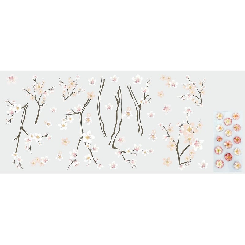 RoomMates RMK3856GM Cherry Blossom Branch Peel and Stick Giant with 3D Embellishments