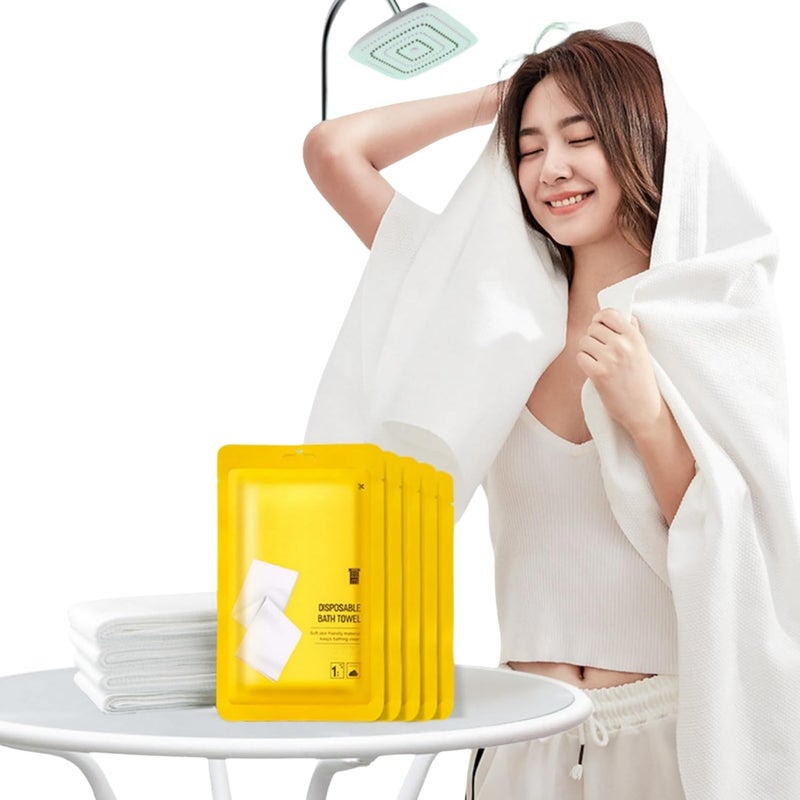 JDLYEVER Travel Disposable Bath Towels, Hotel Disposable Towels, Face Towels, Business Trip Disposables, Hygienic Personal Care, Ultra-Absorbent Material, Space-Saving, Soft On Skin, 5 Pack 70*140cm - Image 1