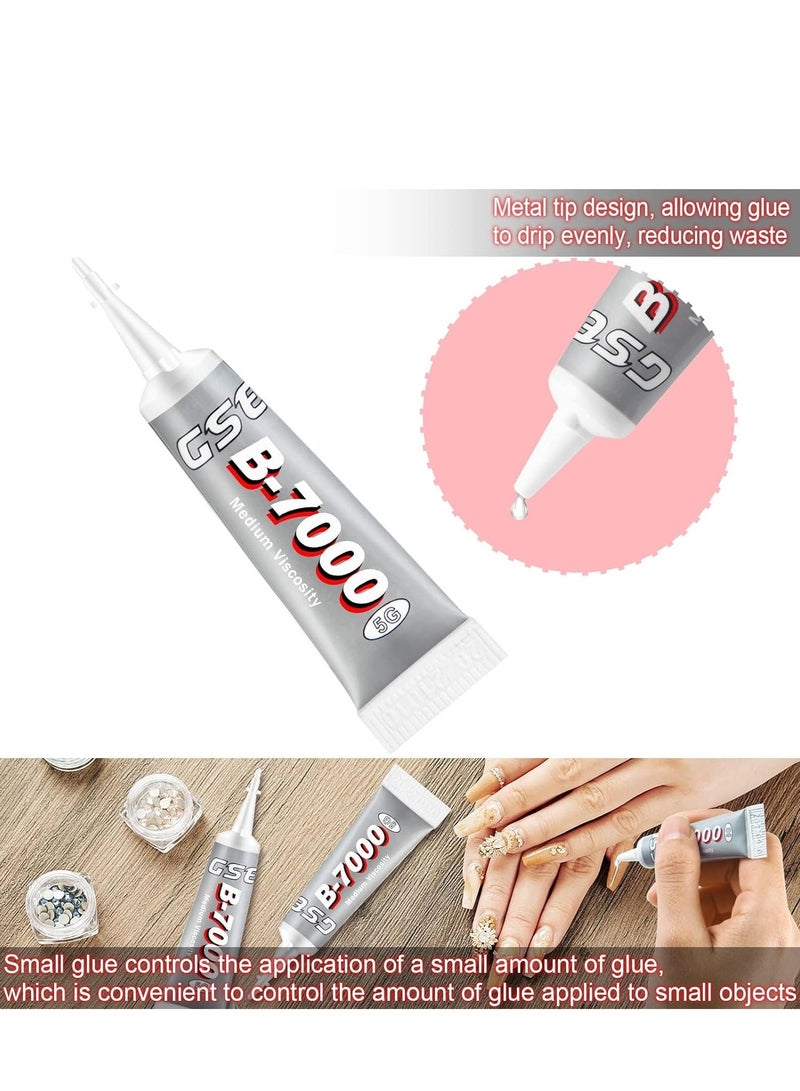 SYOSI B7000 Adhesive Rhinestone Clear Glue for Crafts, Bead B-7000 Jewelry DIY Cell Phone Repair Clothes Glass Metal Stone Beads Wooden Small Part Item 5ml, 40 Pcs - Image 2