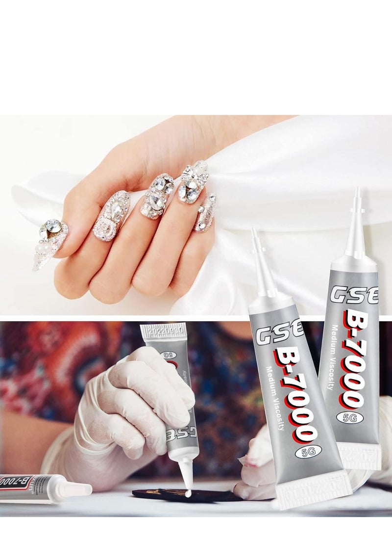 SYOSI B7000 Adhesive Rhinestone Clear Glue for Crafts, Bead B-7000 Jewelry DIY Cell Phone Repair Clothes Glass Metal Stone Beads Wooden Small Part Item 5ml, 40 Pcs - Image 3