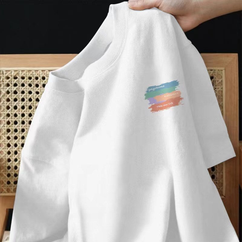 High Quality All-Match T-Shirt 200G Half-Sleeve Breathable Short-Sleeve Simple Classic T-Shirt New Shoulder T-Shirt Women - Image 3