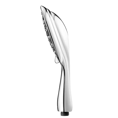 Couradric Handheld Shower Head, 6" Chrome Face 6 Spray Setting Shower Head with High Pressure, Brass Swivel Ball Mount and Extra Long Flexible Stainless Steel Hose - Image 4