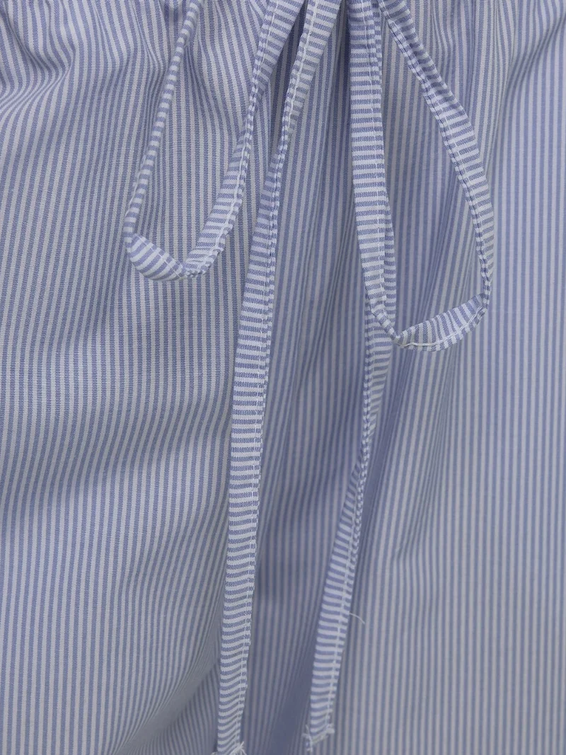 HICCUP Elastic Waist Striped Cotton Lounge Bottoms