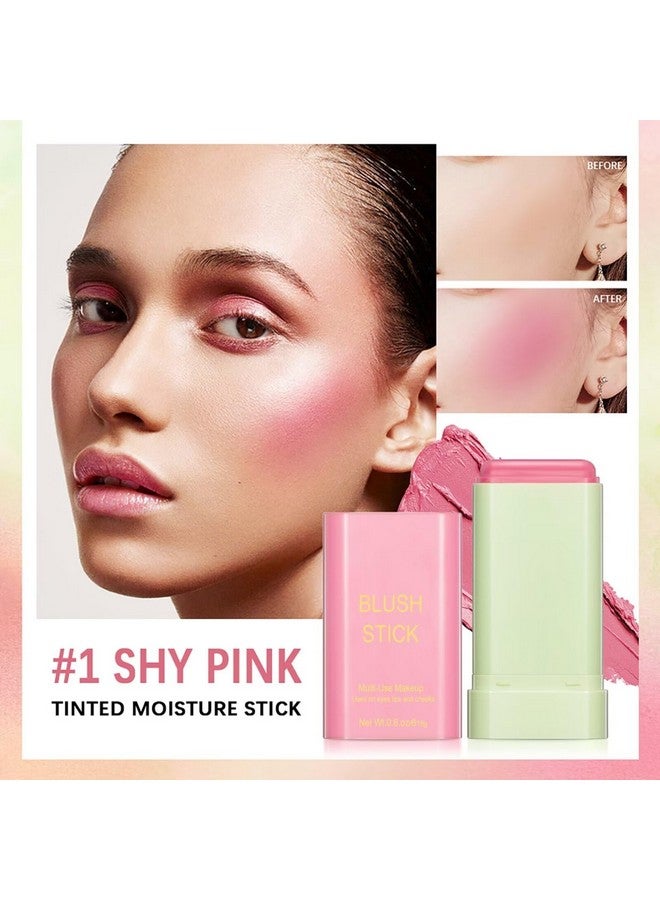 GMaxit Multi-Use Makeup Blush Stick,Beauty Solid Moisturizer Stick,Waterproof Natural Nude Makeup,Tinted Solid Moisturizer Stick For Eyes Lips Cheek(1#Shy Pink) - Image 4