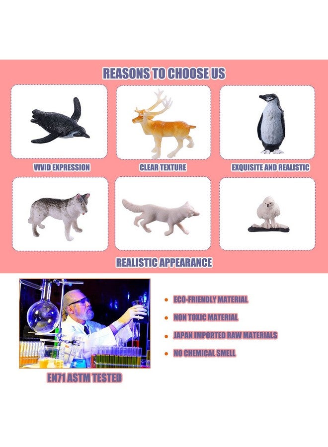 JOKFEICE Small Polar Animals Figurines, 25pcs Realistic Plastic Penguin Polar Bear Action Model for Early Educational, Birthday Cupcake Topper for Kids - Image 3