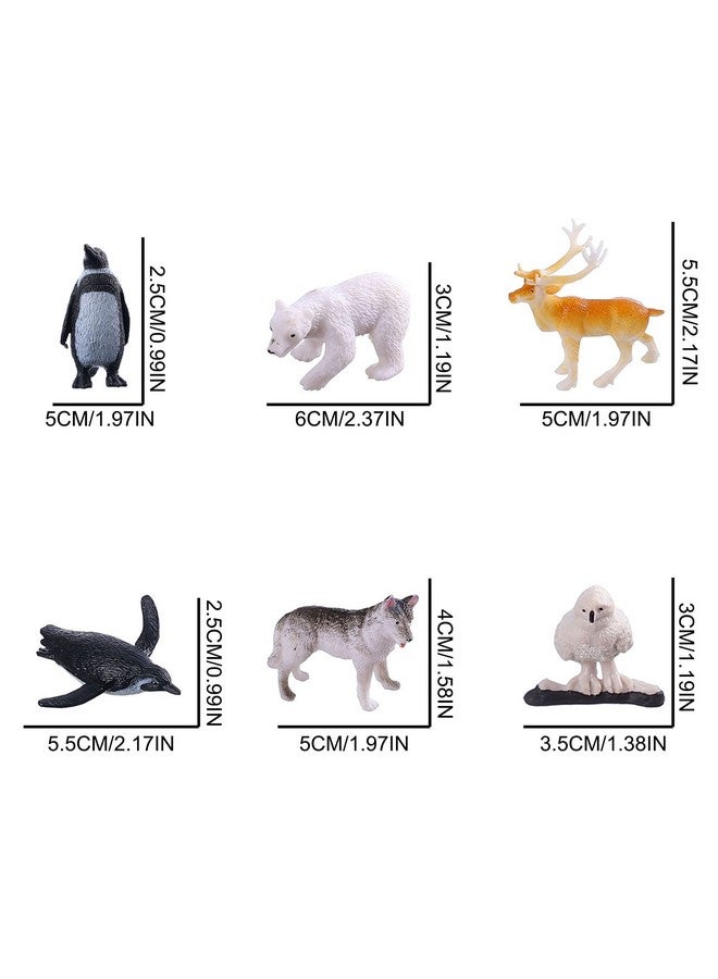 JOKFEICE Small Polar Animals Figurines, 25pcs Realistic Plastic Penguin Polar Bear Action Model for Early Educational, Birthday Cupcake Topper for Kids - Image 2