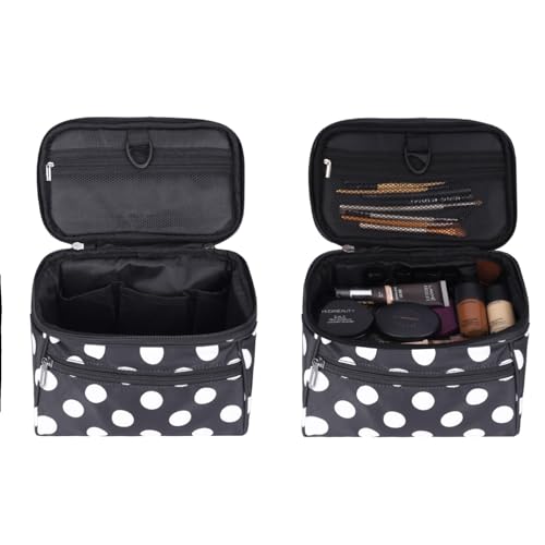 KUKLAR Polyester Waterproof Multifunctional Small Cosmetic Bag for Women, Makeup Bag for Travel, Cosmetic Bag Pouch,Makeup Organizer Perfectly Fit in Any Suitcase Or Big Bag (Black) - Image 3