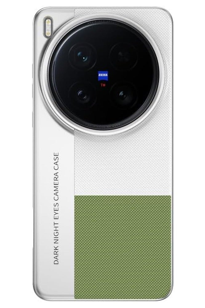 عام Case Compatible with Vivo X200 Ultra 5G Leather Case Slim Lightweight Camera Ring Protection Shockproof Protective Back Cover for Vivo X200 Ultra Green White - Image 3