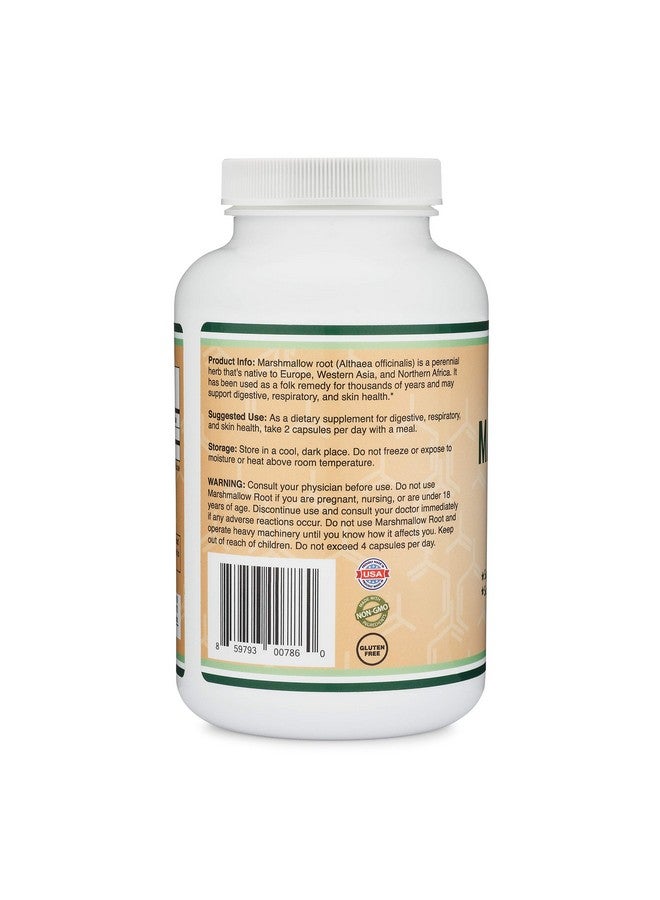 Double Wood Supplements كبسولات جذر المارشميلو (210 حبة 1000 ملغ لكل حصة) عالية في المخاط لدعم إصلاح الجهاز التنفسي والجلد والأمعاء (آمنة للنباتيين خالية من الغلوتين غير معدلة وراثيًا مصنوعة في الولايات المتحدة) من دابل وود - Image 4