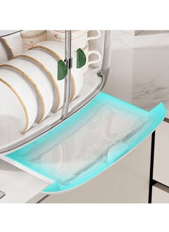 Arabest Dish Drying Rack Dust-proof Kitchen Plastic Dish Rack Tableware Storage Box Drain Dishware Lid Double-layer Partition Cupboard Double-layer Tableware Storage Rack  - Image 3