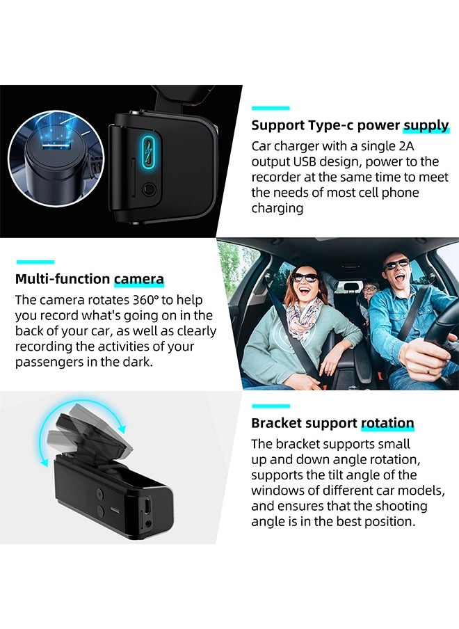 Digisand - 4K WIFI Dash Cam Front and Rear Dual Lens Auto Car Camera with 64GB Card Night Vision G-Sensor Black Box - Image 1