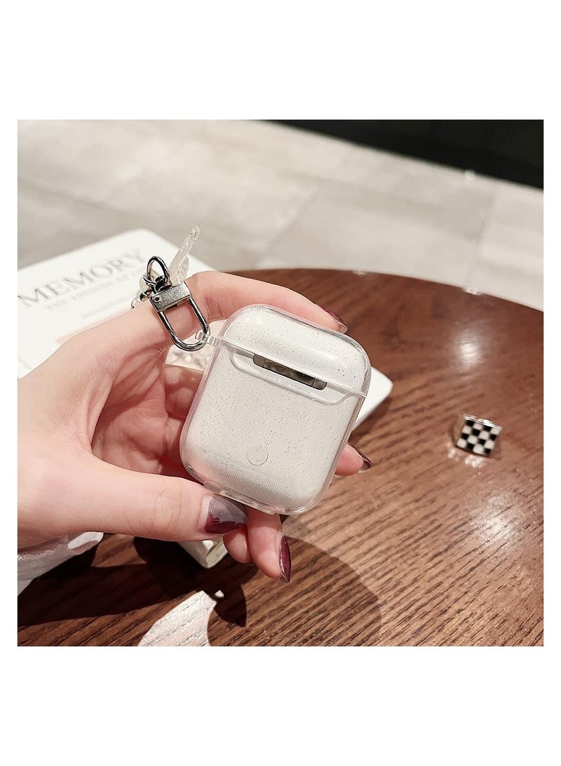 Zikra Glitter Silicone Case for Airpod Pro, Case with Keychain Glitter Butterfly Pattern Design Smooth Protective Case Soft Case Soft Touch Case Shockproof Silicone Case with Butterfly Accents for Girls - Image 5