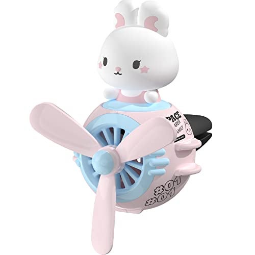 Yokosea Pilot Rabbit Cute Car Diffuser - Rotating Propeller Cartoon Automotive Air Outlet Fan Creative Car Perfume Decoration - Automotive Air Fresheners - Image 1
