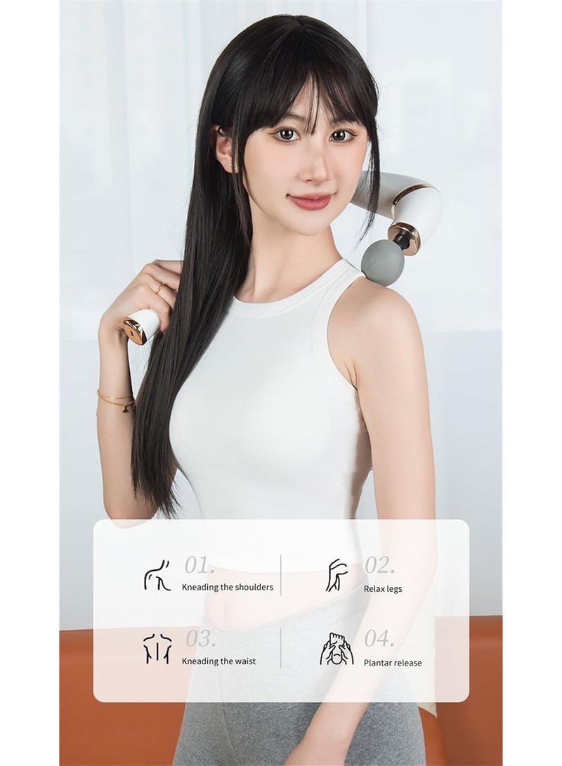 ELTRAZONE Massage Gun with Extended Handle – U-Shaped Back Massager for Pain Relief, Deep Tissue Therapy for Neck, Shoulders & Legs | Ergonomic, Powerful & Quiet Design for Full Body Recovery (Gray) - Image 3