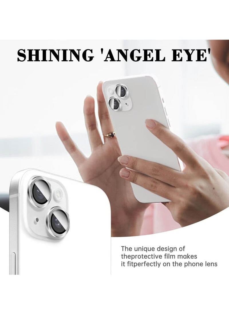 Raxoom Camera Lens Protector for iPhone 16/iPhone 16 Plus â€“ Tempered Glass Camera Cover with Automatic Alignment Metal Rings, HD Anti-Scratch Protection â€“ Silver - Image 3