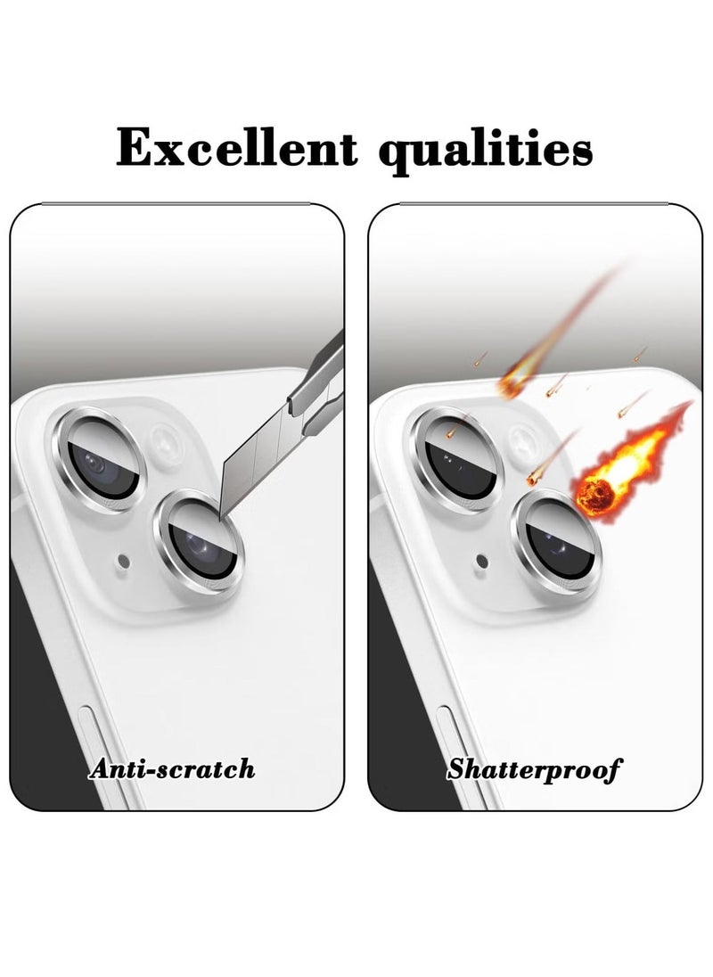 Raxoom Camera Lens Protector for iPhone 16/iPhone 16 Plus â€“ Tempered Glass Camera Cover with Automatic Alignment Metal Rings, HD Anti-Scratch Protection â€“ Silver - Image 4