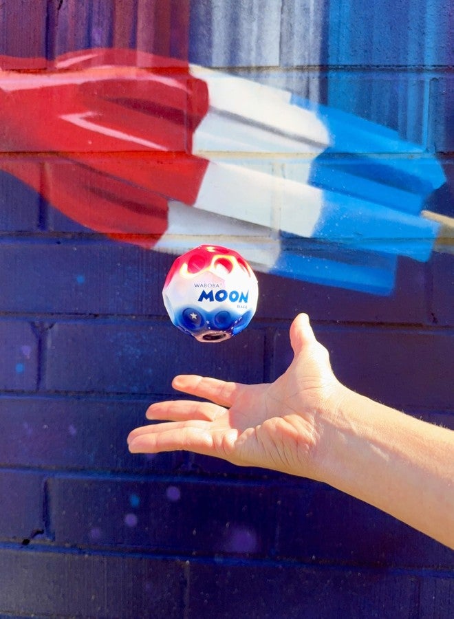 Waboba Moon Ball Stars and Stripes- Hyper Bouncy Ball - All Ages Extreme Bounce and Fun - Perfect for Active Play and Outdoor Games - Image 2