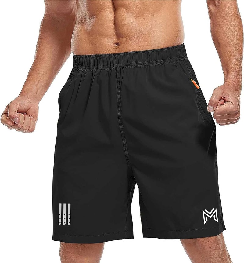 Mehrang Men's Ourdoor Comfort Fit Sports Shorts with Pockets | Quick Dry Workout Shorts for Men Gym Yoga and Running (in, Alpha, M, Black) - Image 1