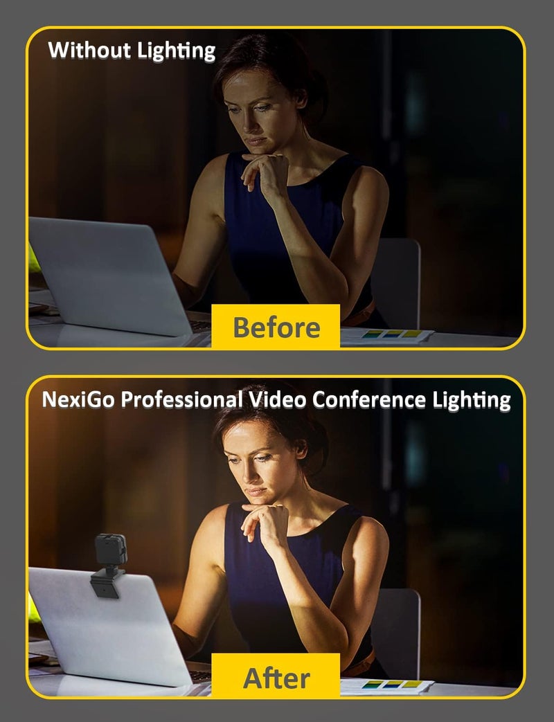 NEXIGO Glow Light for Streamers, Enhanced Video Conference Lighting Kit with Webcam Style Clip, Built-in Battery, Dimmable u0026 Rechargeable, for Streaming, Photography, Vlogging - Image 2