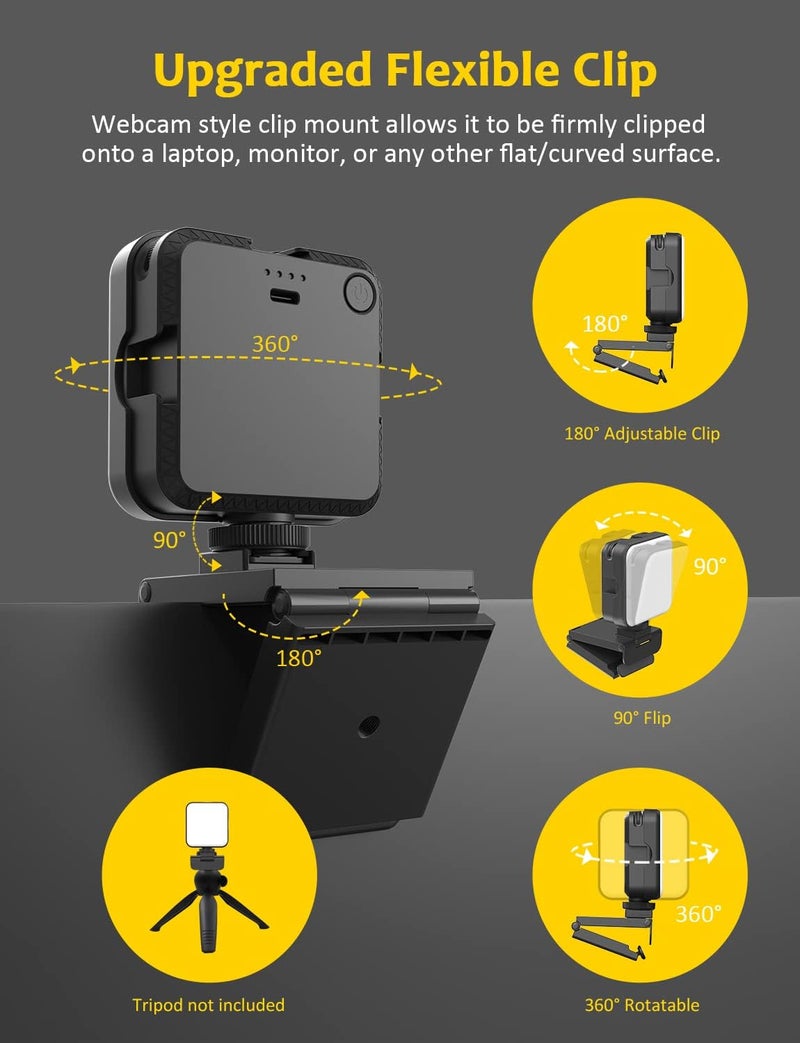 NEXIGO Glow Light for Streamers, Enhanced Video Conference Lighting Kit with Webcam Style Clip, Built-in Battery, Dimmable u0026 Rechargeable, for Streaming, Photography, Vlogging - Image 5
