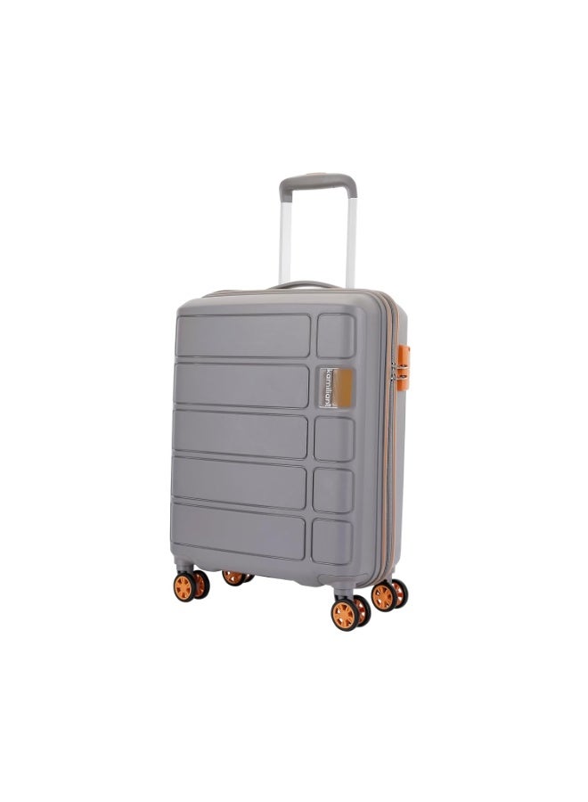 Kamiliant American Tourister Small Harrier Zing 56 Cms Cabin (PP) Hard Sided 8 Wheels Spinner Luggage/Suitcase/Trolley Bag (Light Grey) (Double Wheel), Small - Image 3