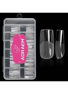 AORAEM Square Nail Tips120 Pcs Artificial Full Cover Nail Tips Soft Clear Gel Tips 12 Sizes Square Sharp False Nails With Box For Home Diy Nail Salon  - Image 2