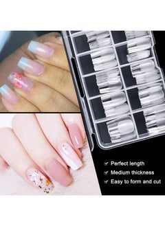 AORAEM Square Nail Tips120 Pcs Artificial Full Cover Nail Tips Soft Clear Gel Tips 12 Sizes Square Sharp False Nails With Box For Home Diy Nail Salon  - Image 5