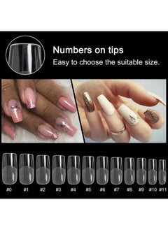 AORAEM Square Nail Tips120 Pcs Artificial Full Cover Nail Tips Soft Clear Gel Tips 12 Sizes Square Sharp False Nails With Box For Home Diy Nail Salon  - Image 4