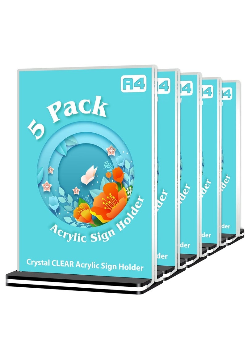 TRASSLE Acrylic Sign Holder Poster Menu Holder Double Sided Display Stands for Restaurant, Hotel, Promotions, Photo, Documents & More  - Image 1