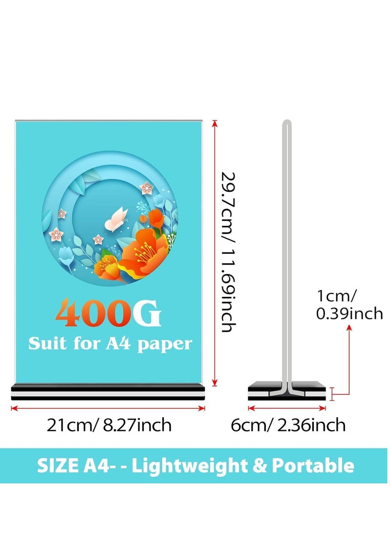 TRASSLE Acrylic Sign Holder Poster Menu Holder Double Sided Display Stands for Restaurant, Hotel, Promotions, Photo, Documents & More  - Image 3