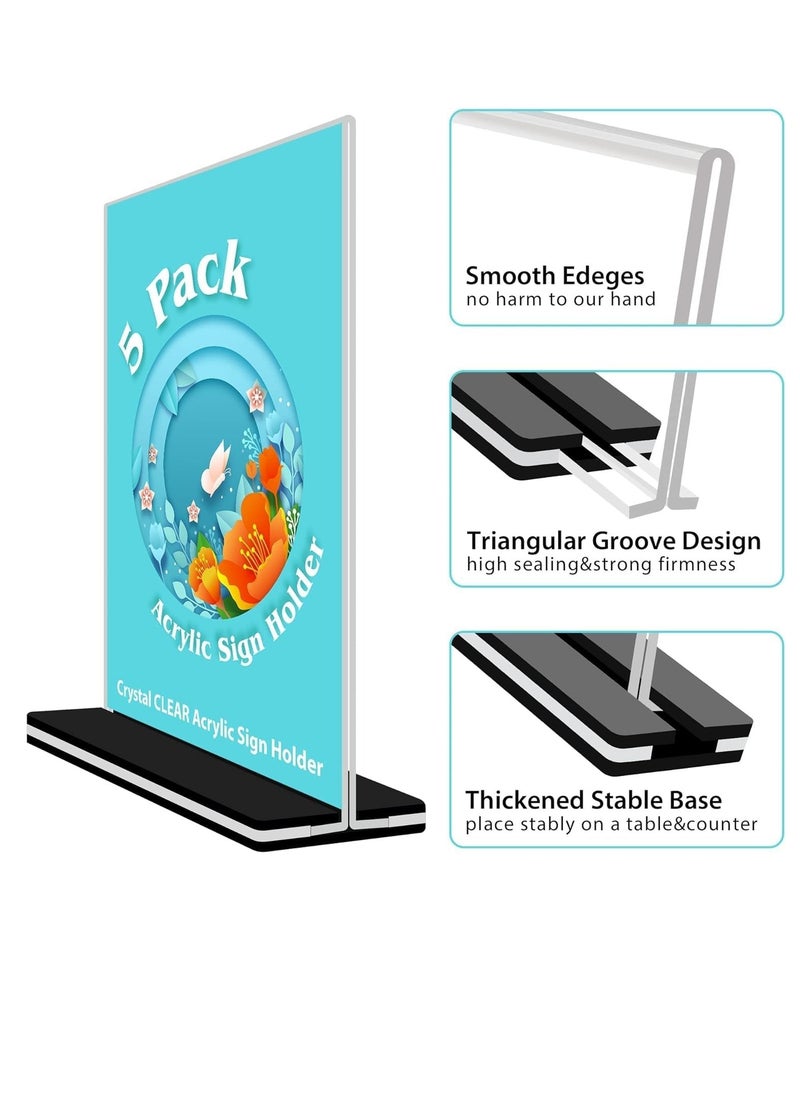 TRASSLE Acrylic Sign Holder Poster Menu Holder Double Sided Display Stands for Restaurant, Hotel, Promotions, Photo, Documents & More  - Image 5