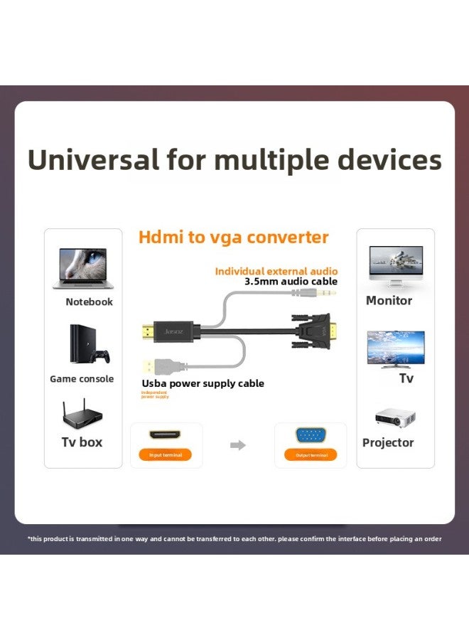 Hdmi To Vga Cable Computer TV Hd Video Adapter With Audio Power Supply Hdmi To Vga Converter-Color:Hdmi/vga Cable 3m - Image 5